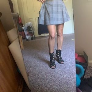 American apparel plaid red white black grey skirt school girl